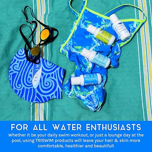 Miniatura 4 de TRISWIM Set de viaje en bolsa de cosméticos con champú, gel de baño, loción y acondicionador para piel hidratada y cabello sano