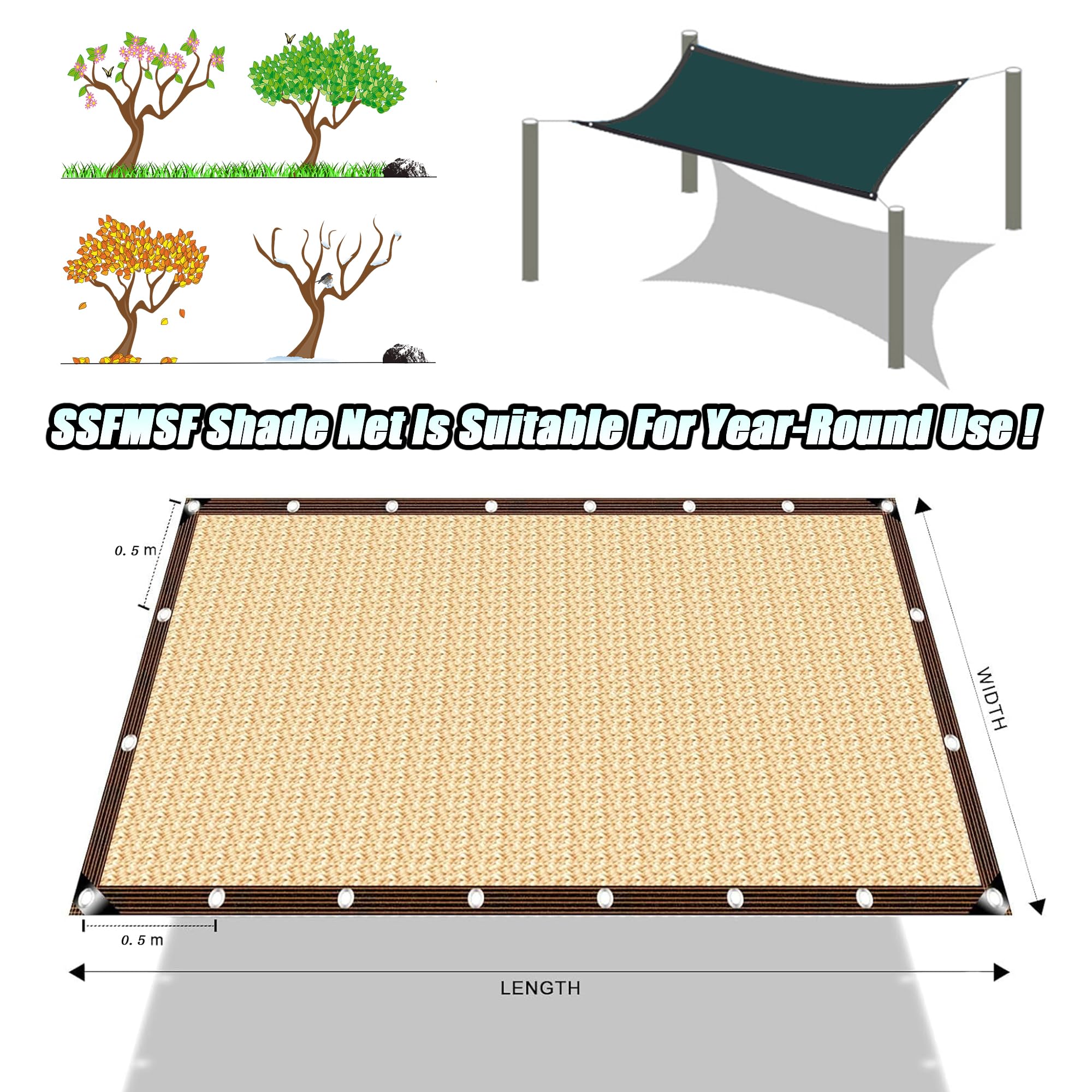 SSFMSF Toldo Vela de Sombra Red de Protección Solar, 90% Malla Sombreadora de Bloque UV Pantalla de Privacidad Malla Sombra con Ojales para Exterior, Patio Jardín. (Verde Oscuro ｜ 9 * 20m)