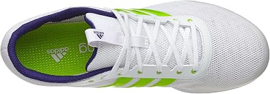 adidas Performance Women's Distancestar w Athletic Shoe, White/hi-res Green/Real Purple, 10 M US