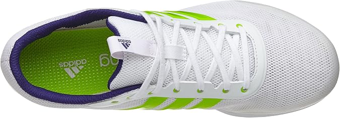 adidas Performance Women's Distancestar w Athletic Shoe, White/hi-res Green/Real Purple, 10 M US