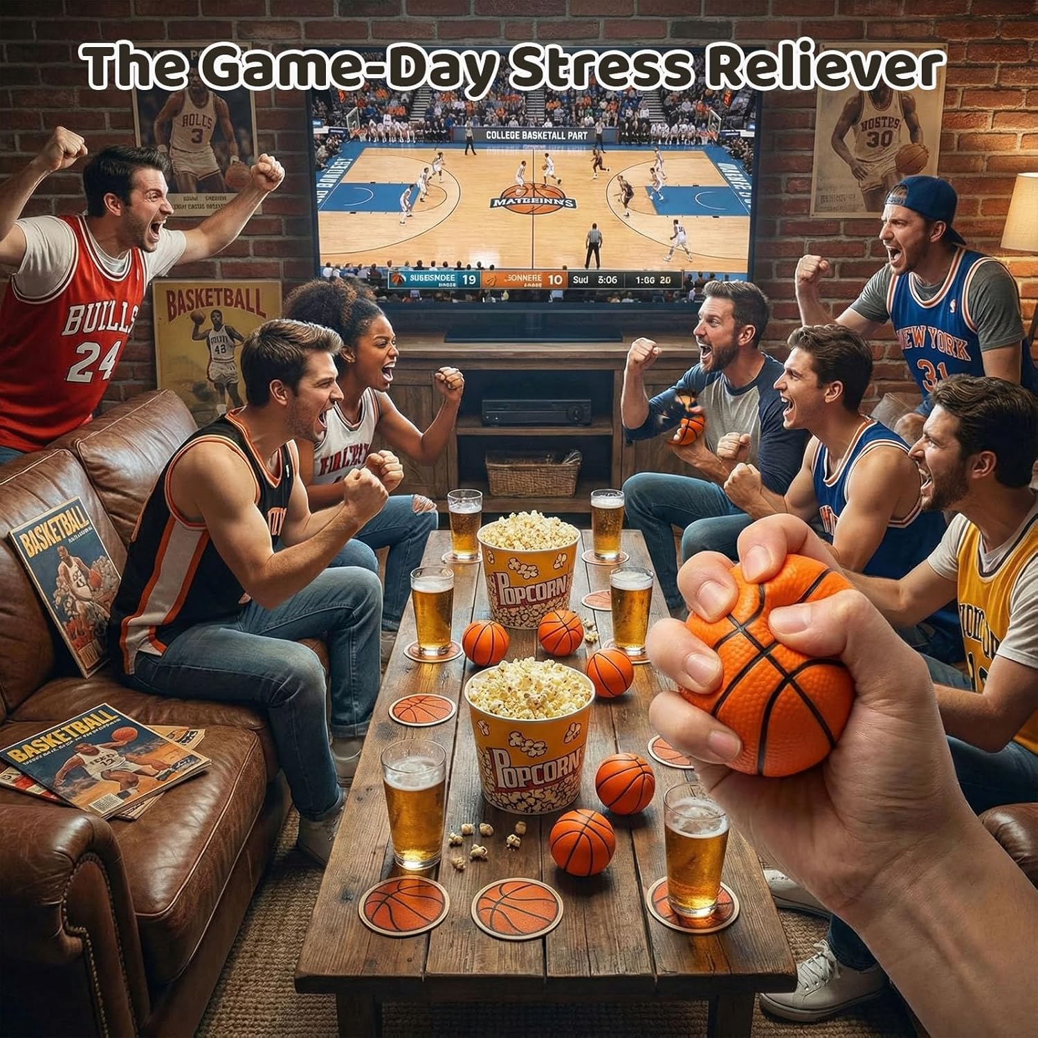 LovesTown 20PCS Mini Basketballs Stress Balls for Kids and Adults, 2.5 Inch Squeeze Toys Soft Foam Stress Balls for March Madness Basketball Birthday Theme Party Favors, Easter Goodie Bag Stuffers