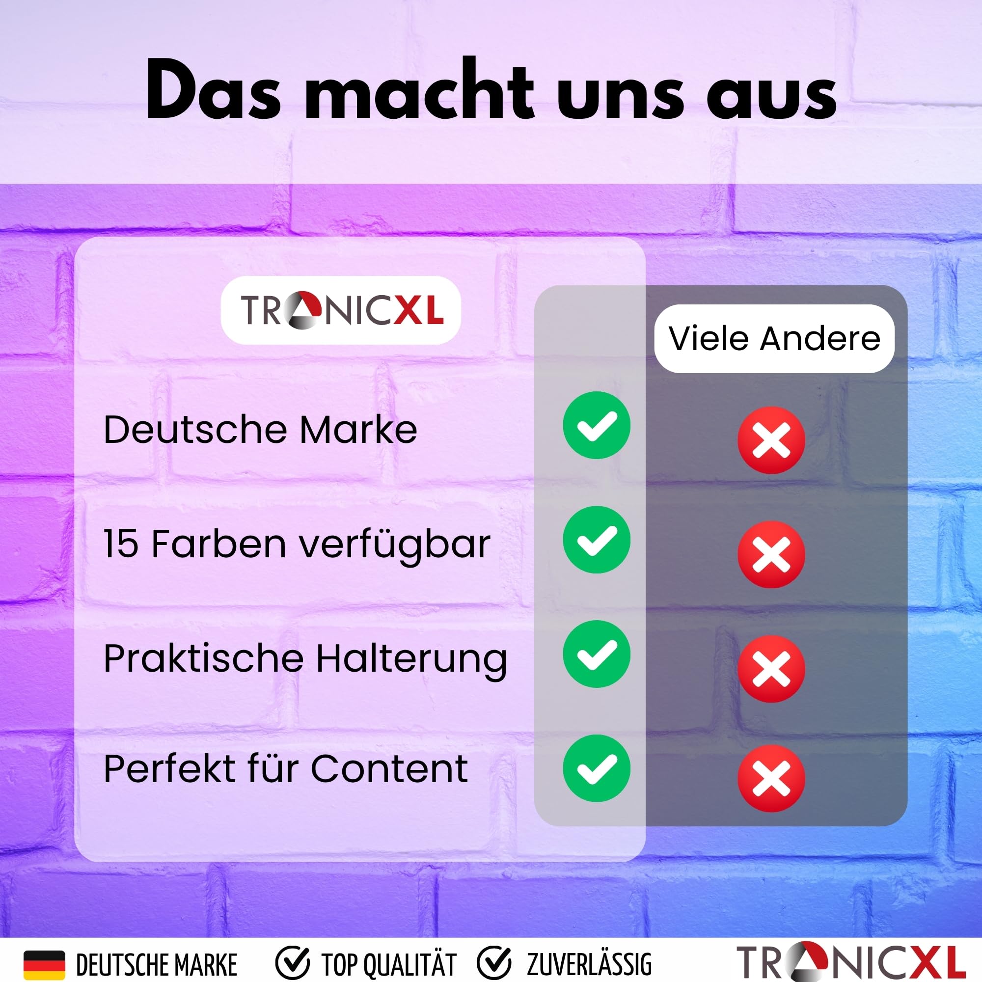 TronicXL Uchwyt na przyssawkę do smartfona z kolorowym światłem pierścieniowym i pilotem zdalnego sterowania I do lustrzanego okna uchwyt na telefon komórkowy I Selfie Video Photo statyw do Apple