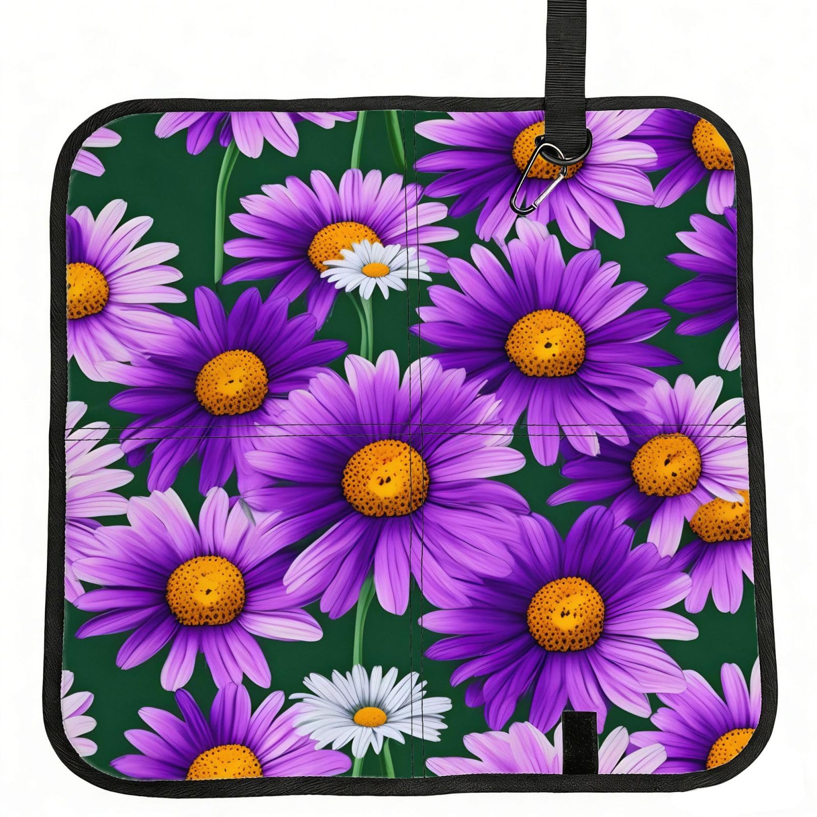 AYYQWE Purple Daisy Print Foldable Seat Cushion Portable Chair Pad Office Commuting Picnic Camping Outdoor