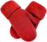 Eohak Women's Winter Warm Mittens - Cozy Cable Knit Gloves with Plush Fleece Lining & Windproof Cuffs