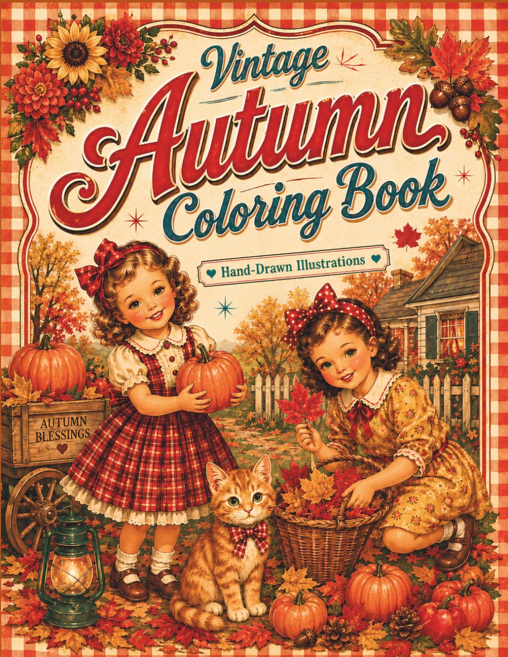 Vintage Autumn Coloring Book: Retro Children, Cats, Nostalgic Scenes of Cozy Childhood Moments, Full of Warm Memories (Vintage Childhood Coloring Book: Seasons & Holidays)