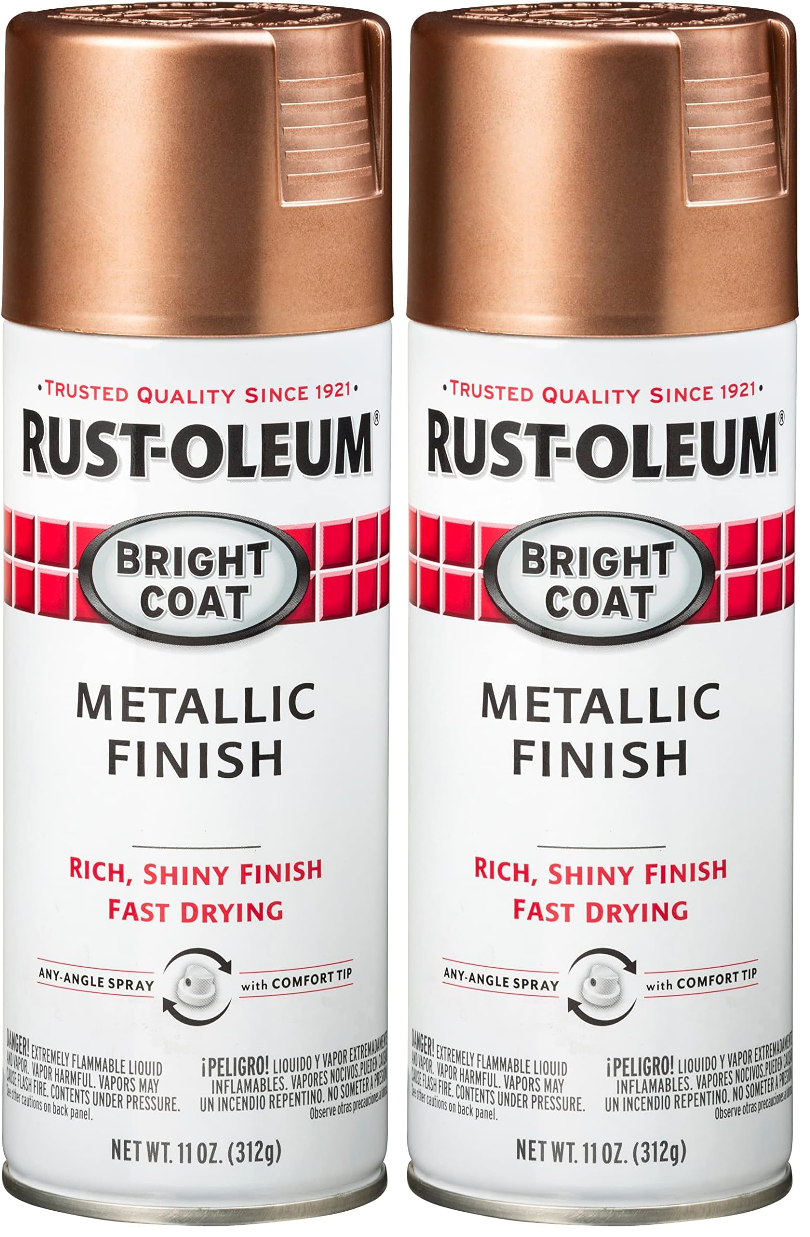 Rust-Oleum 344733 Bright Coat Metallic Spray Paint, 11 Oz, Rose Gold (Pack of 2)