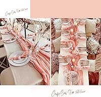 Vista 264 de Showgeous 10 Pack Baby Pink Cheesecloth Table Runner 10FT Long Semi-Sheer Gauze Table Runner Boho or Rustic Wedding Decor for Wedding Decor Arch