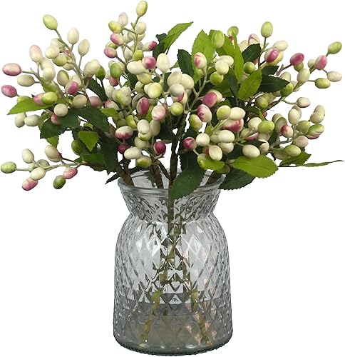 5 piezas de flores artificiales, tallos de bayas sintéticas, ramas de bayas falsas, espray para jarrón, hogar, oficina, decoración de fiesta (mezcla