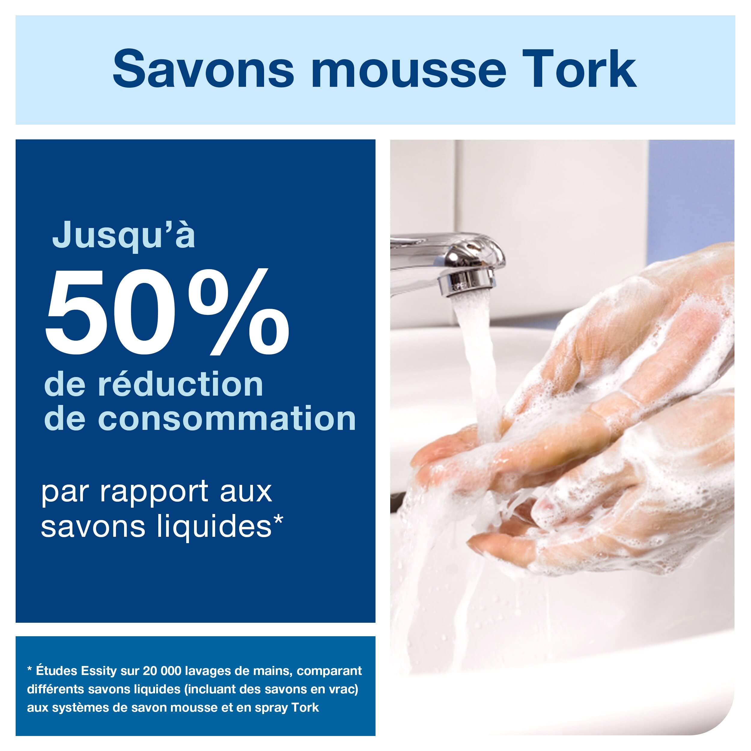 Tork Distributeur murale de soins pour la peau deDistributeur murale avec capteur Intuition™ en acier inoxydable S4, distribution sans contact pour Savon Mousse, gamme Image, 460009