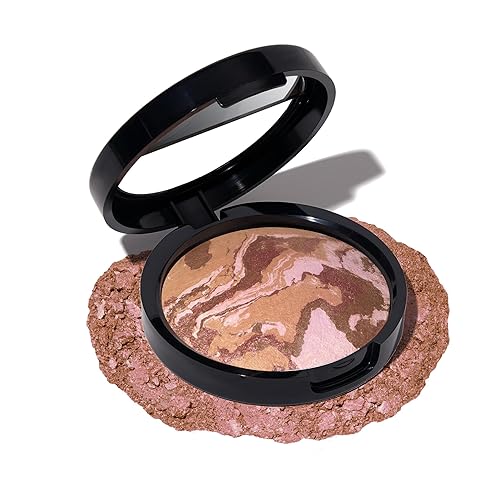 LAURA GELLER NEW YORK Blush-n-Bronze - Rubor bronceador marmoleado 2 en 1 para esculpir, tono Earthy Bronze (bronce jengibre), para contorno de