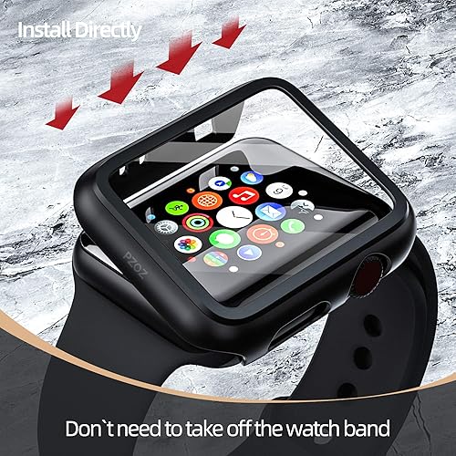Miniatura 4 de pzoz Funda compatible con Apple Watch Series 2  Series 3 con protector de pantalla de 1.654 pulgadas, accesorios delgado, cobertura completa,