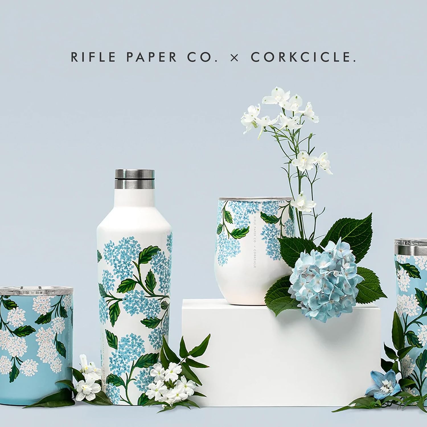 Corkcicle x Rifle Paper Co. Classic Insulated Coffee Mug - Keeps Drinks Cold 9 Hours - Triple-Insulated - Gift for Mom - Great for Mother's Day or Christmas - 16 oz - Blue Hydrangea - Image 8