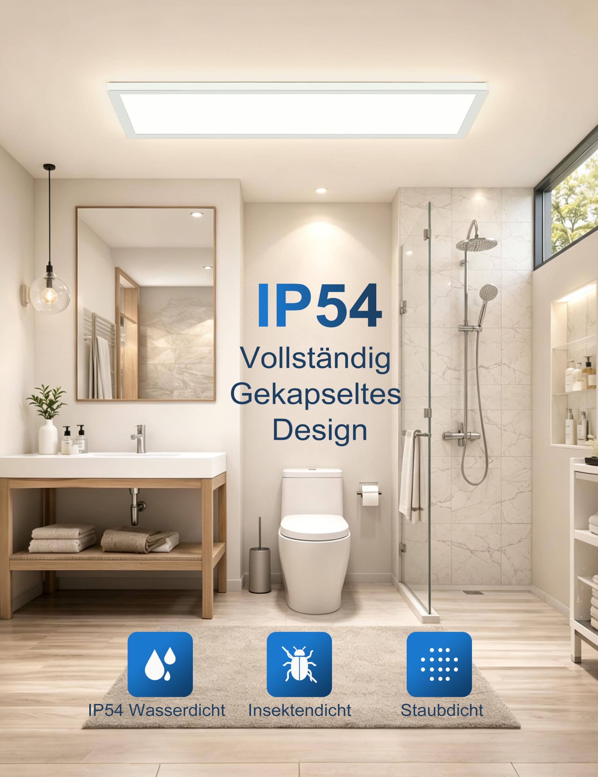 14W LED Deckenleuchte Dimmbar 3000K-6500K Rechteckig Deckenlampe