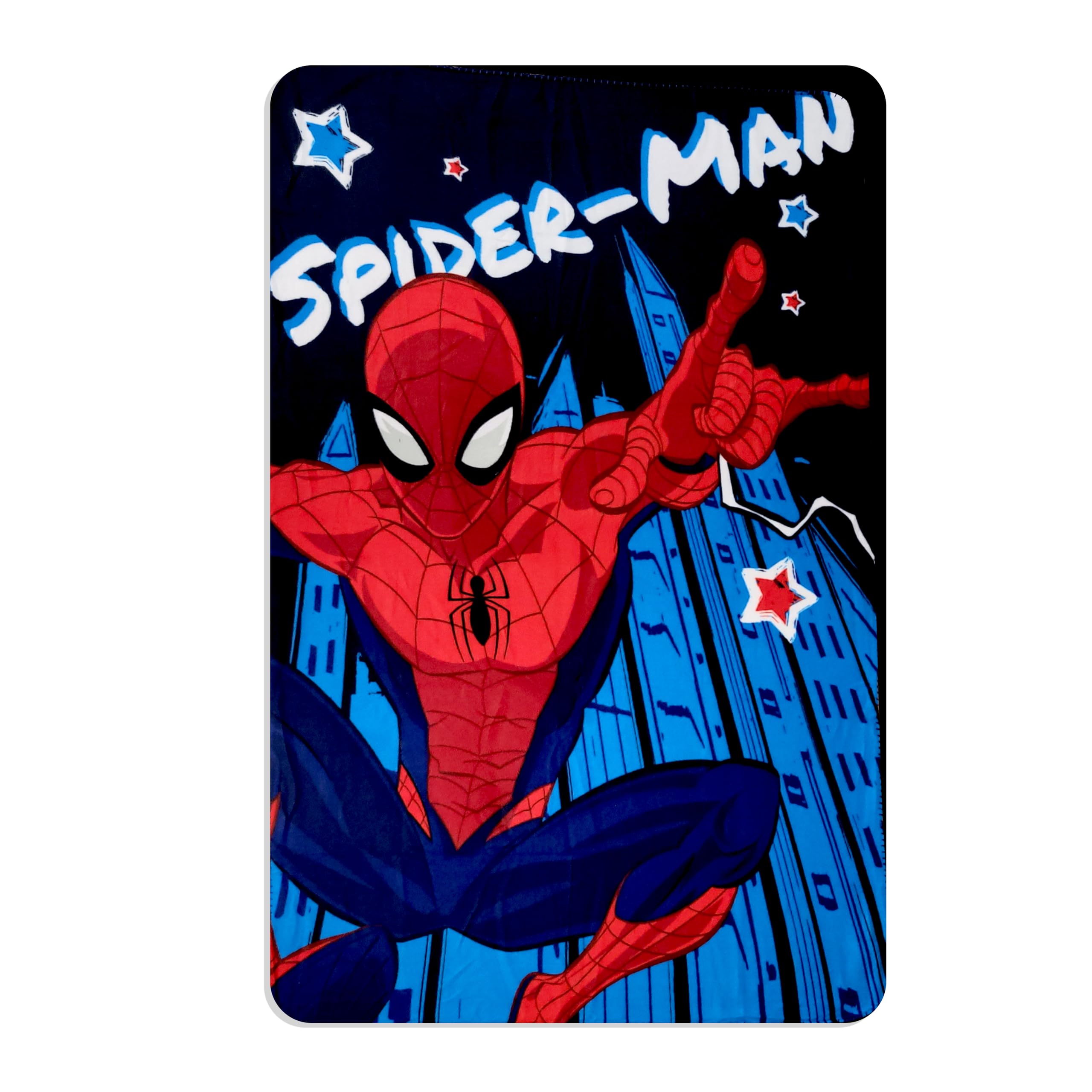 Spiderman Shooting Spider webs Yellow, Red and Blue Fleece Throw Blanket 40 x 60 (Mirror Spiderman)