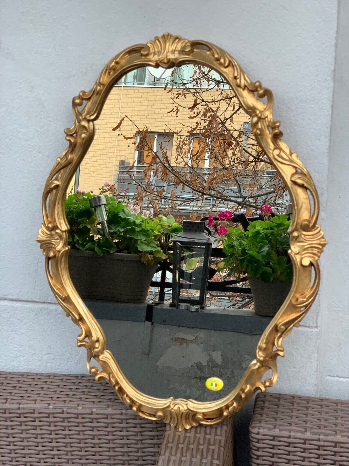 Generisch Specchio Decorativo da Parete Oro Ovale Antico Classico da Bagno 50x39 con Sbalzo C26