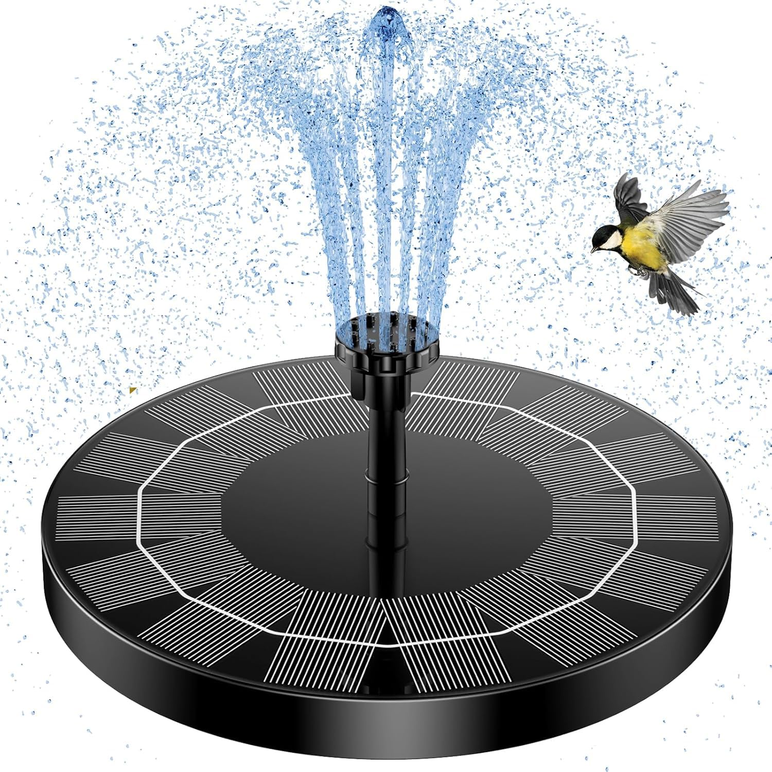 Solar Fountain Pump, Solar Fountain Pump for Bird Bath,Circle Solar Fountain for Pond, Fountain, BirdBath, Garden Decoration, Water Cycling, No Electricity