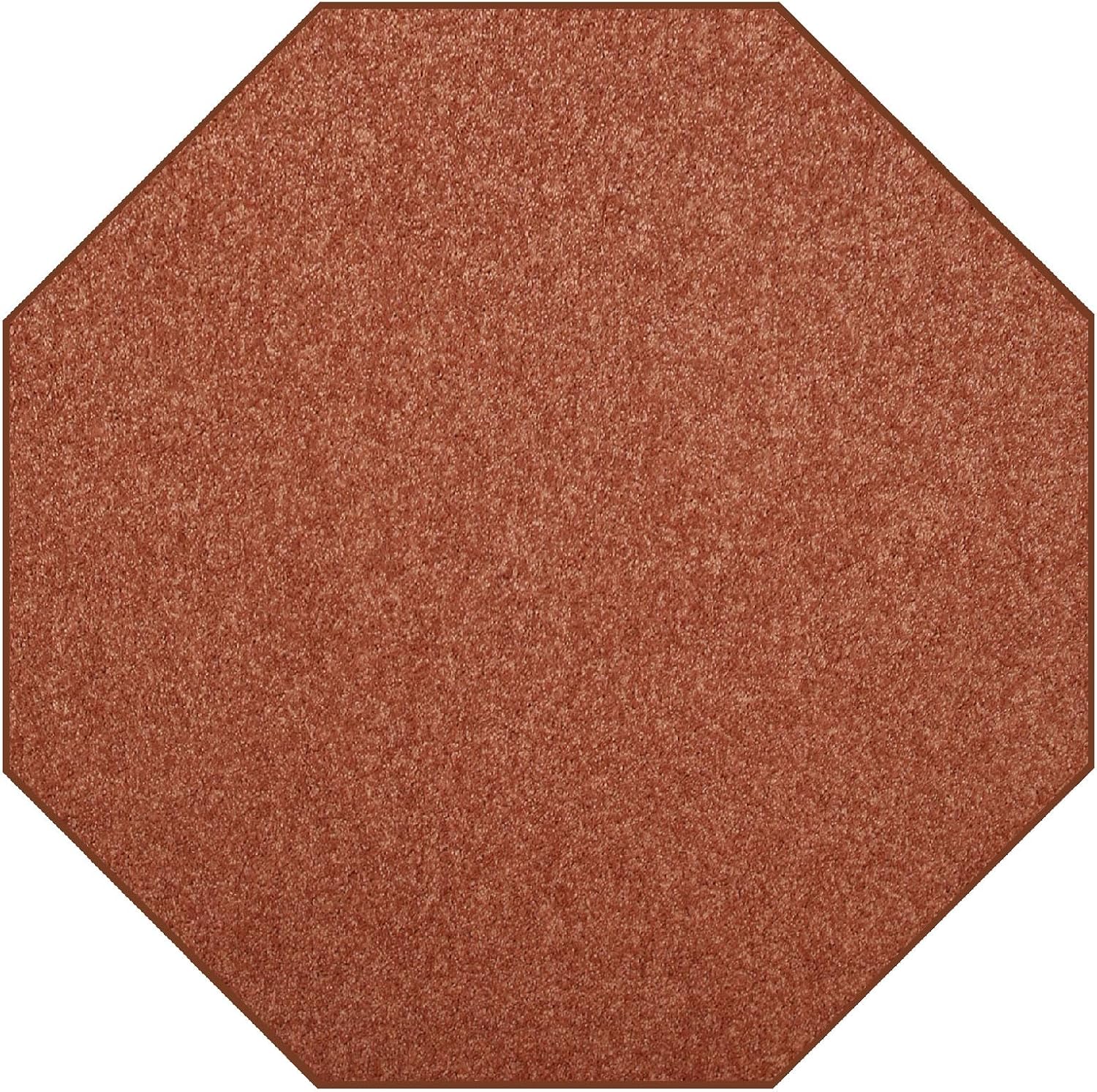 Pet Friendly Solid Color Area Rugs Rust - 2' Octagon, Indoor, Stain & Fade Resistant, Perfect for Living Room, Bedroom, Dining Room, Entryway, Doorway, Pet & Kids Friendly Rug, Wedding, Made in USA 2' Octagon Rust