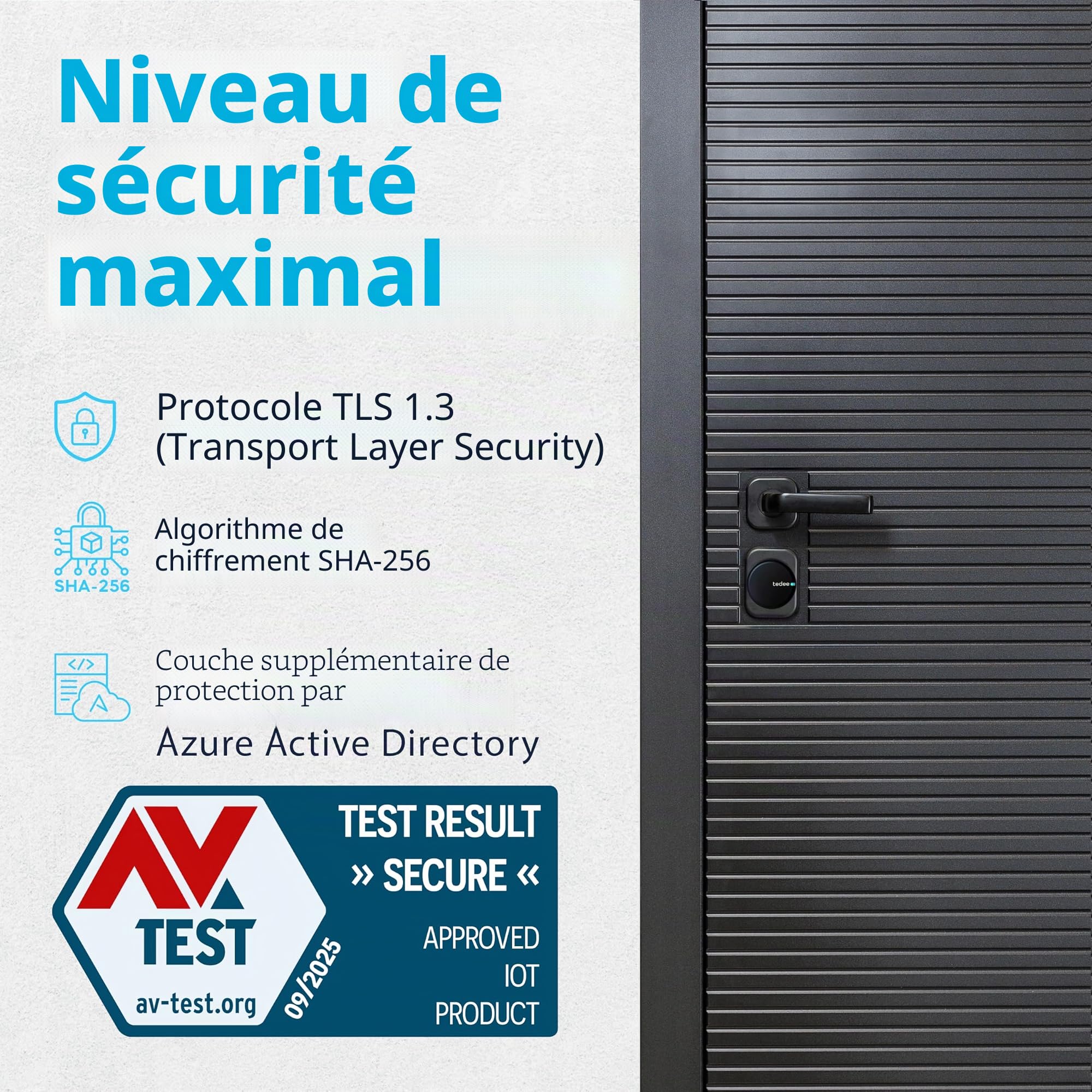Tedee GO2 Serrure Intelligente Connectée Retrofit pour Porte d'Entrée | Installation Facile Sans Travaux | Déverrouillage Automatique Sans Clé | Bluetooth, Matter, Apple HomeKit, Alexa, Google Home