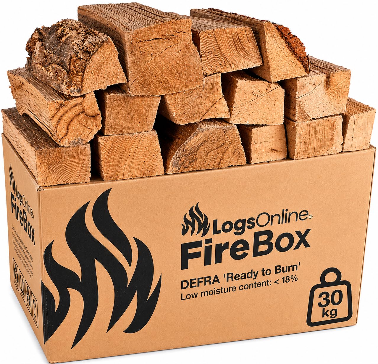 Logs Online Kiln Dried Logs Fire Wood – 30Kg – Under 20% Moisture – Hardwood Logs For Wood Burner, Pizza Oven, Fire Pits, Chiminea, Fireplace And Firewood Logs