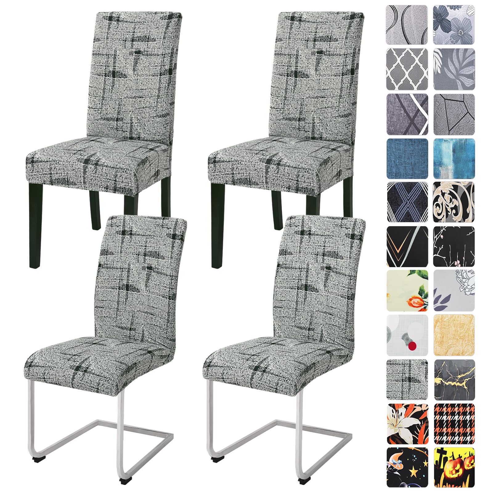 Coprisedie Elasticizzati 6 Pezzi Con Schienale - Grigio, Per Matrimoni, Home Party, Hotel