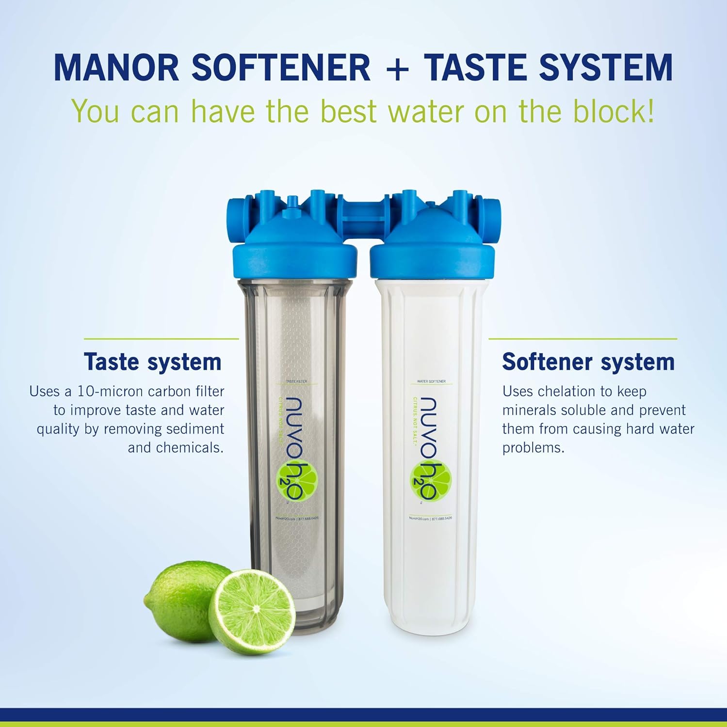 NuvoH2O Manor + Taste Complete Water Softener System, Includes 1 Manor