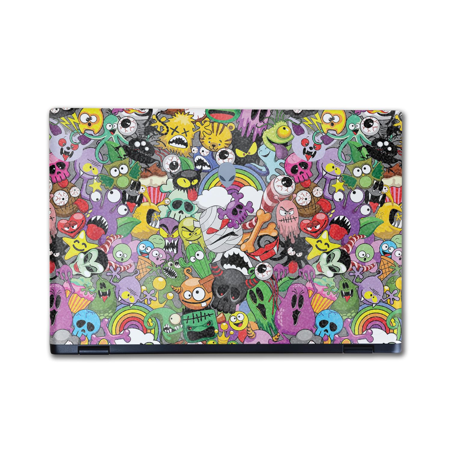 Glossy Glitter Laptop Skin Compatible with Alienware M16 R2 (2024) - Monster Mash - Premium 3M Vinyl Protective Wrap Decal Cover - Easy to Apply | Crafted in The USA by MightySkins