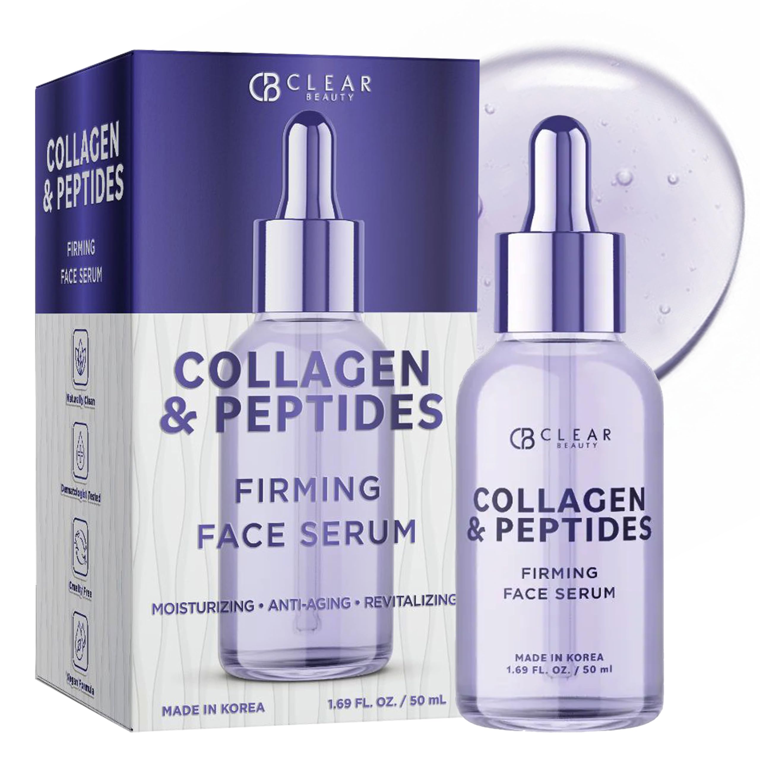Amazon.com: Clear Beauty Peptides Serum For Face With Collagen