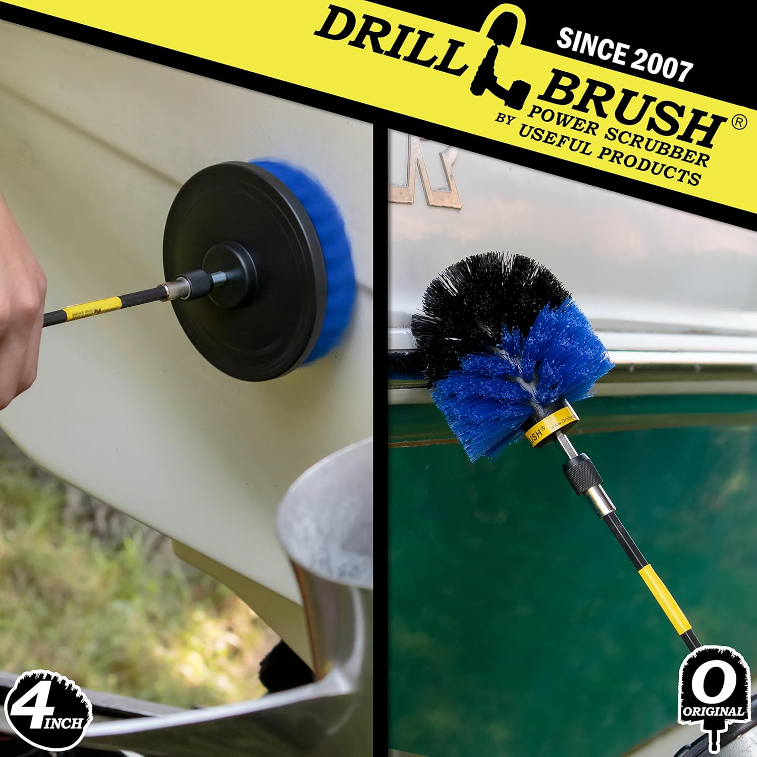 Marine - Kayak - Raft - Canoe - Inflatable - Boat Accessories - Hull Cleaner - Cleaning Supplies - Drill Brush - Spin Brush Kit - Pond Scum, Oily Residue, Weeds, Barnacles, Oxidation
