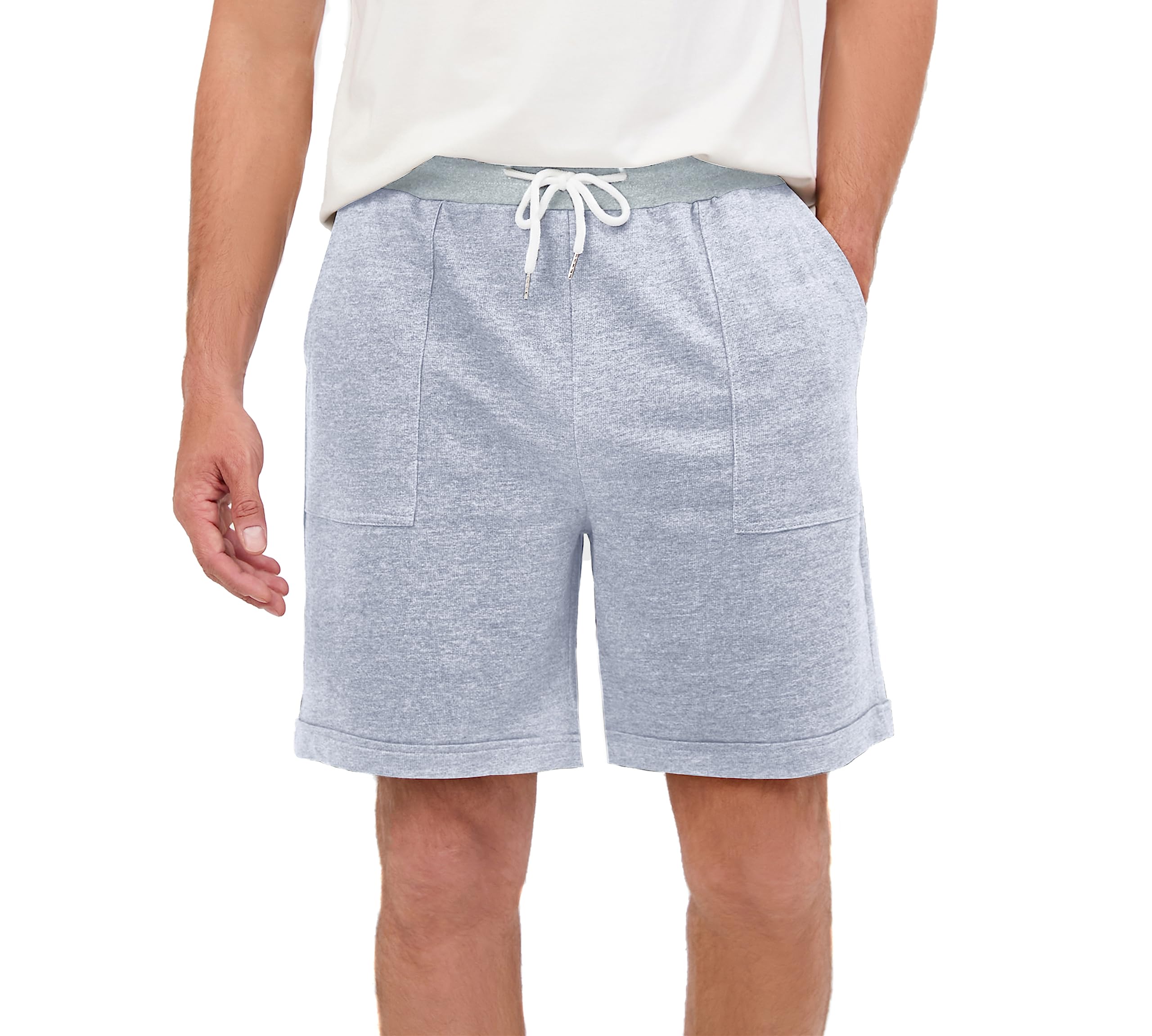 Yukiuiny Pantalone Corto Hombre Short Algodón con Cordón Pijamas Chandal Elástica Ajustable con Bolsillos Verano Shorts Deportivos para Jogging Fitness