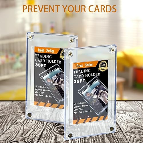 Miniatura 6 de Protector de tarjeta de intercambio de tornillos con soportes de exhibición de acrílico 35 PT soporte para tarjetas de béisbol para deportes de