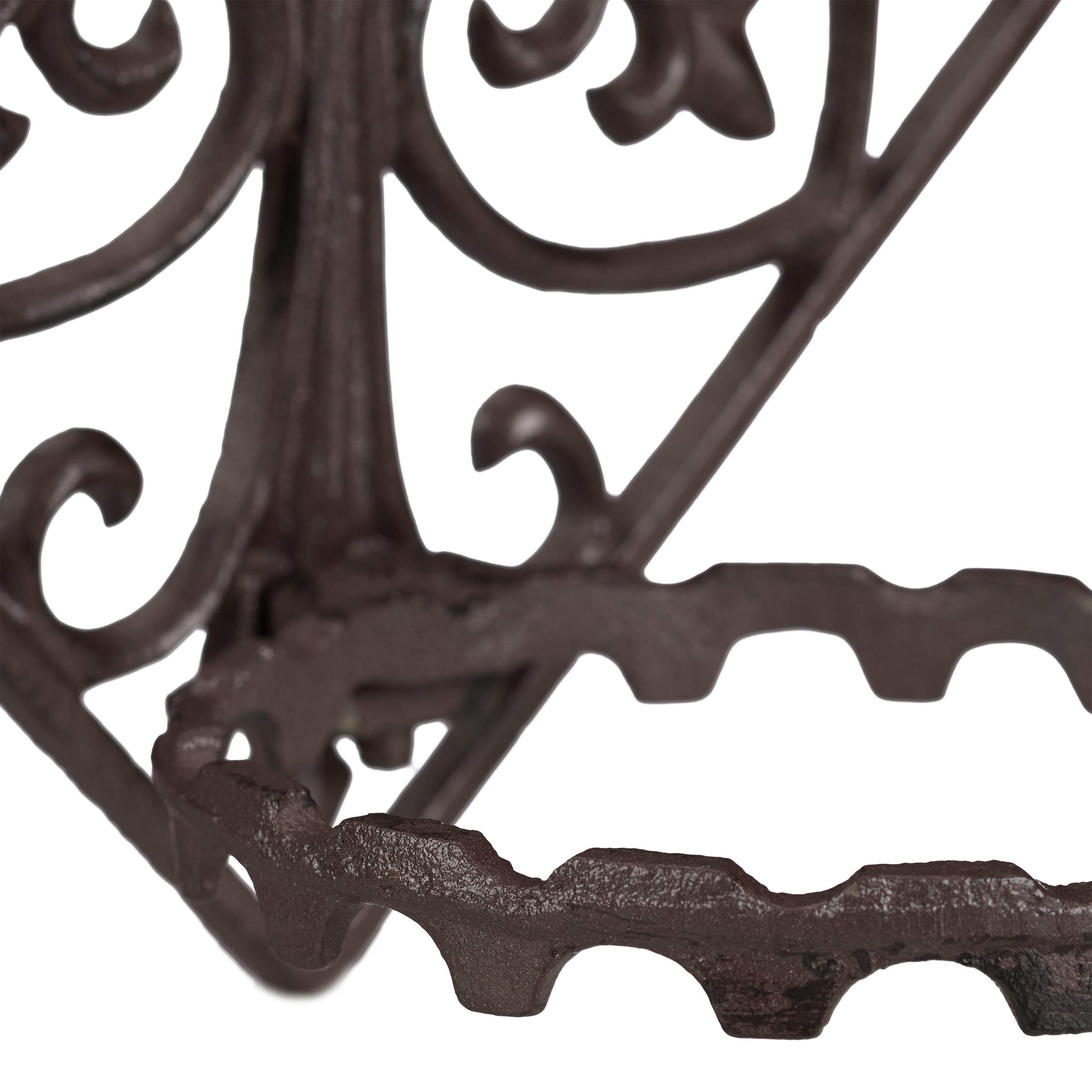 Relaxdays 4x Portavasi da Parete in Ghisa, da Appendere, per il Giardino, Ø 13 cm, Decorativo, da Esterno, Marrone Scuro