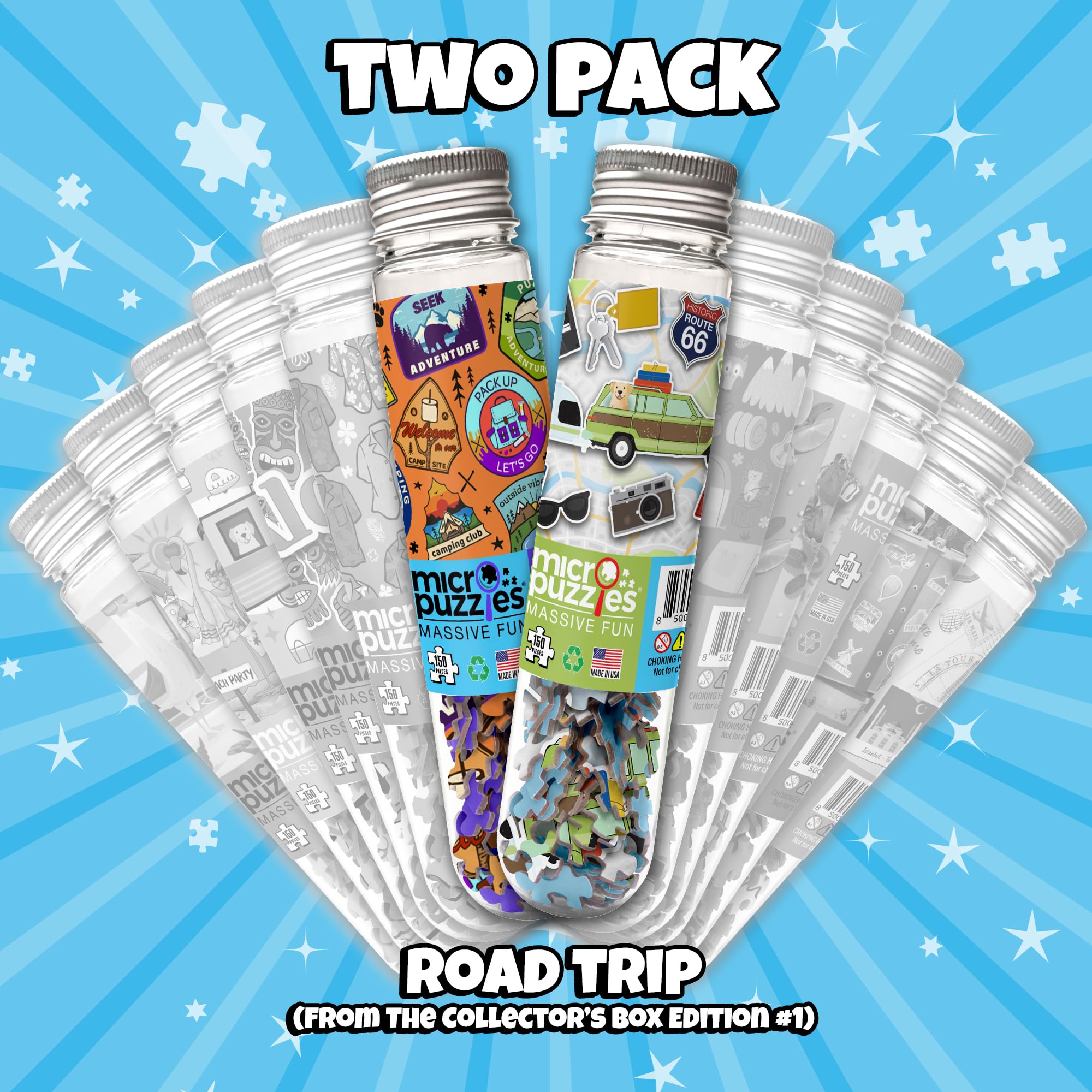 MicroPuzzles "Road Trip" 2-Pack - Mini Puzzles for Adults, 150 Piece Small Puzzles for Adults and Teens - 4" x 6" Inch, Compact and Challenging Portable Jigsaw Puzzles for Travel and Relaxation - Image 5