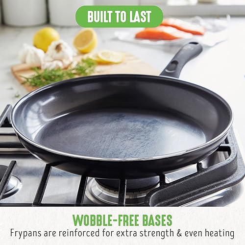 Vista 95 de GreenLife - Juego de batería de cocina antiadherente, de cerámica y agarre suave con utensilios Turquesa