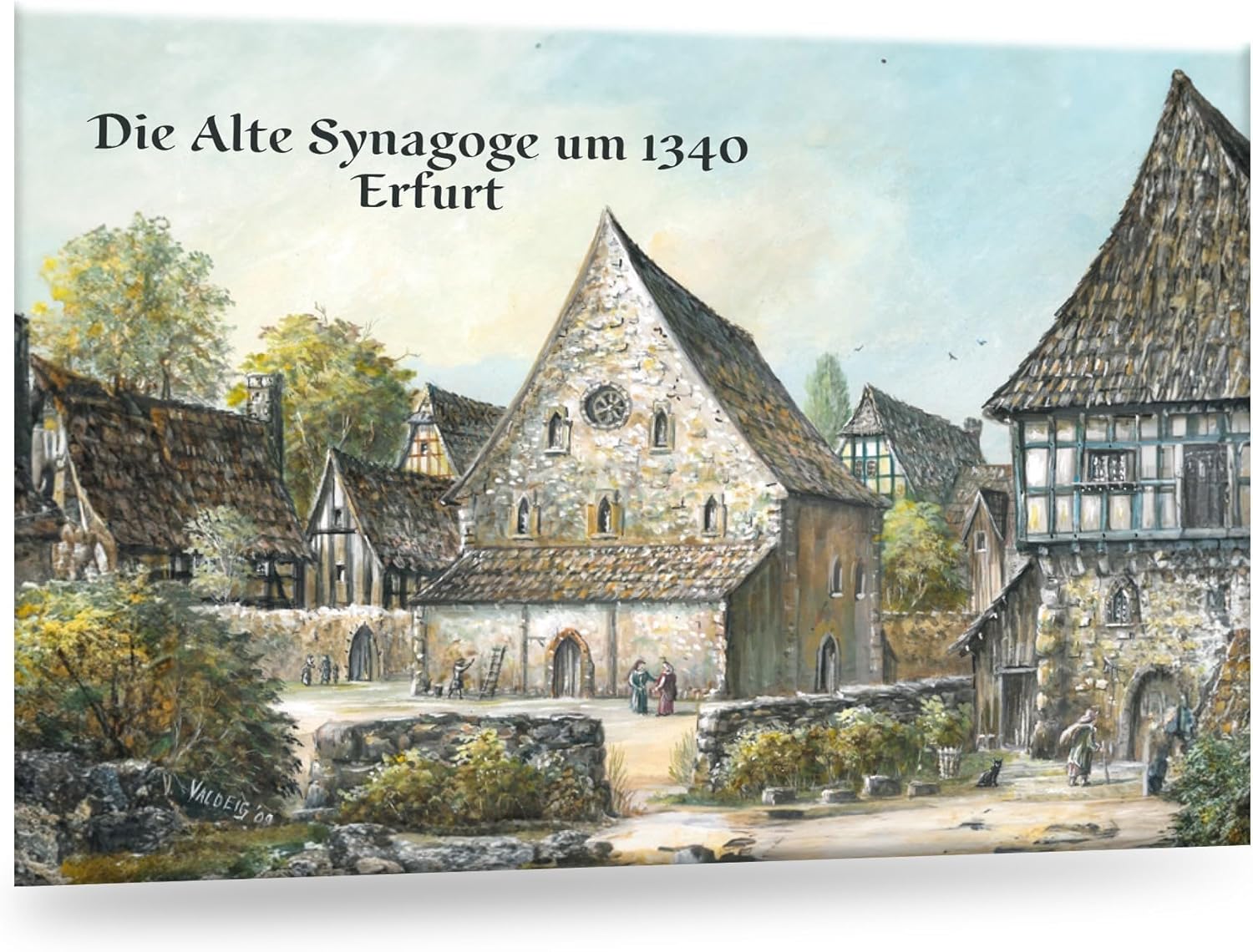 VALDEIG 3 x Fridge Magnets 'Alt Erfurt', The Krämerbrücke, Cathedral, World Heritage Site - The Old Synagogue, Picture Magnet, Refrigerator Magnets, Souvenir Germany, for Magnetic Board