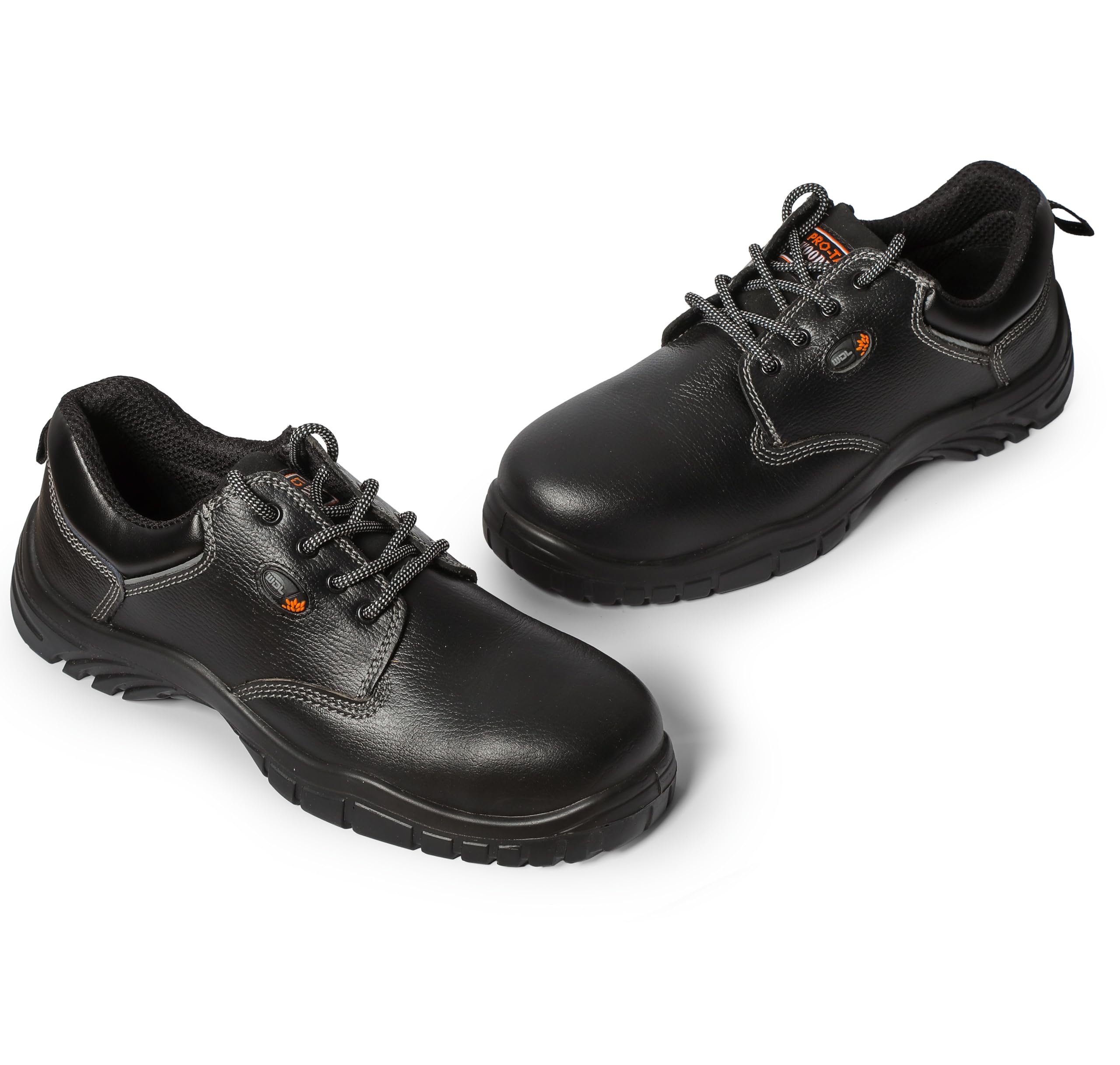 woodland Tango Leather Safety Shoes for Men | Oil & Fire Resistant, Anti Slip with Comfortable Grip | Waterproof, Lightweight, Antistatic PU Single Density with Steel Toe Safety Shoe | Black-picture-45