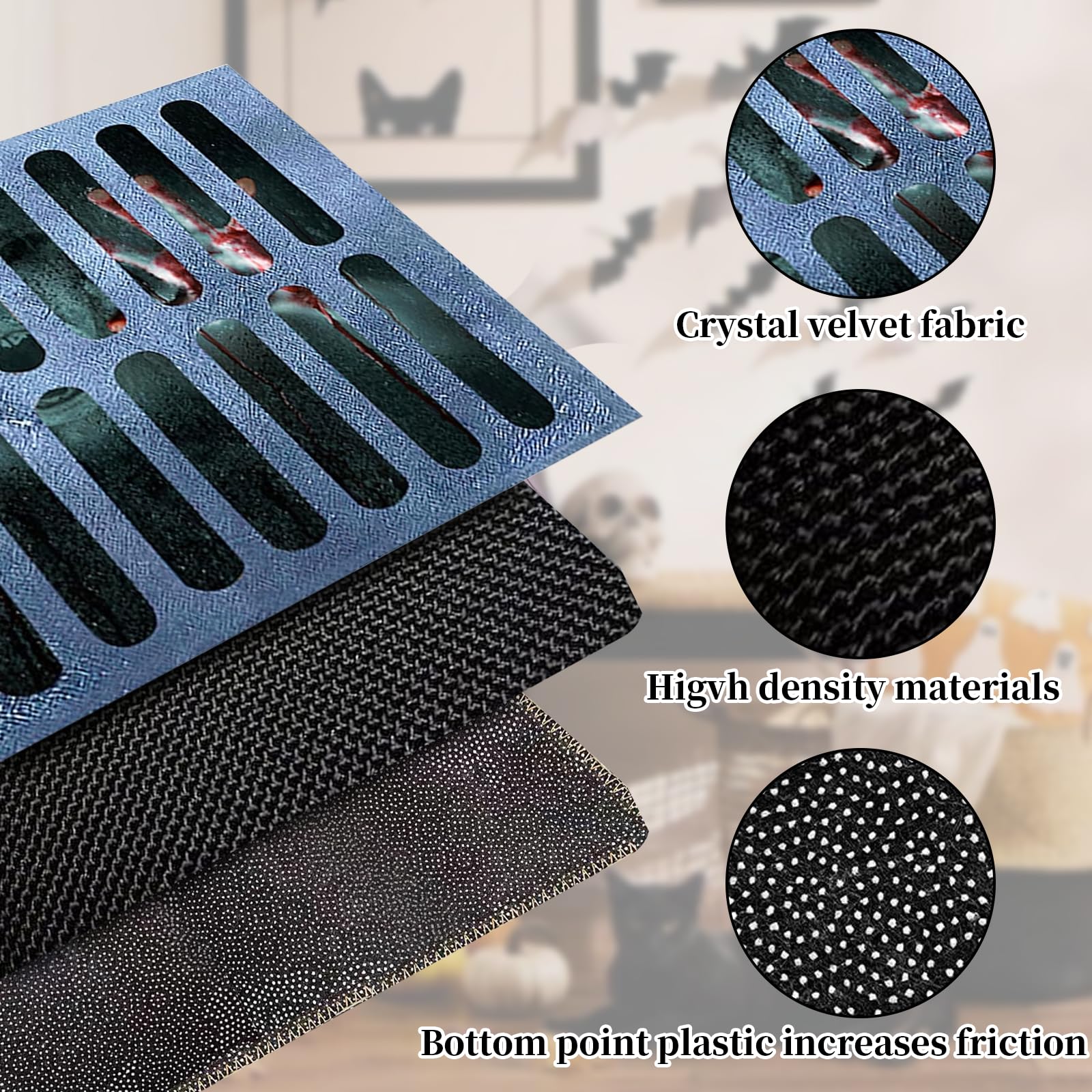 AEKZOX Halloween Fußmatte 3D - Grusel Clown Design 40x60cm