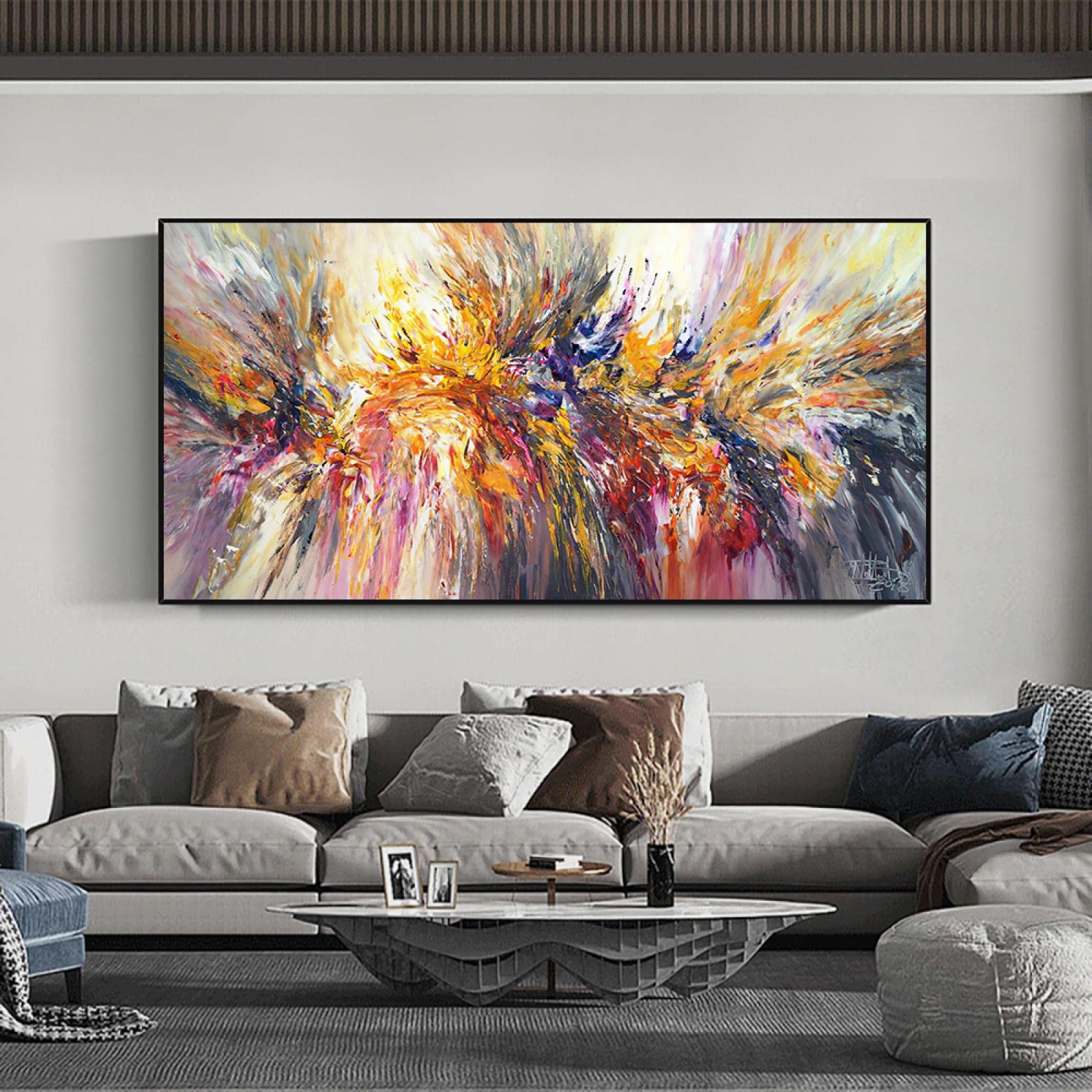 Amazon.co.jp: 大型アート ホーム装飾絵画 オーバーサイズ 抽象的