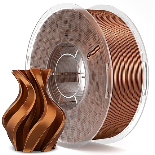 ELEGOO Silk PLA Filament 1.75mm Bronze 1KG, 3D Printer Filament Dimensional Accuracy +/- 0.02mm, 1kg Spool(2.2lbs) Fits for Most FDM 3D Printers