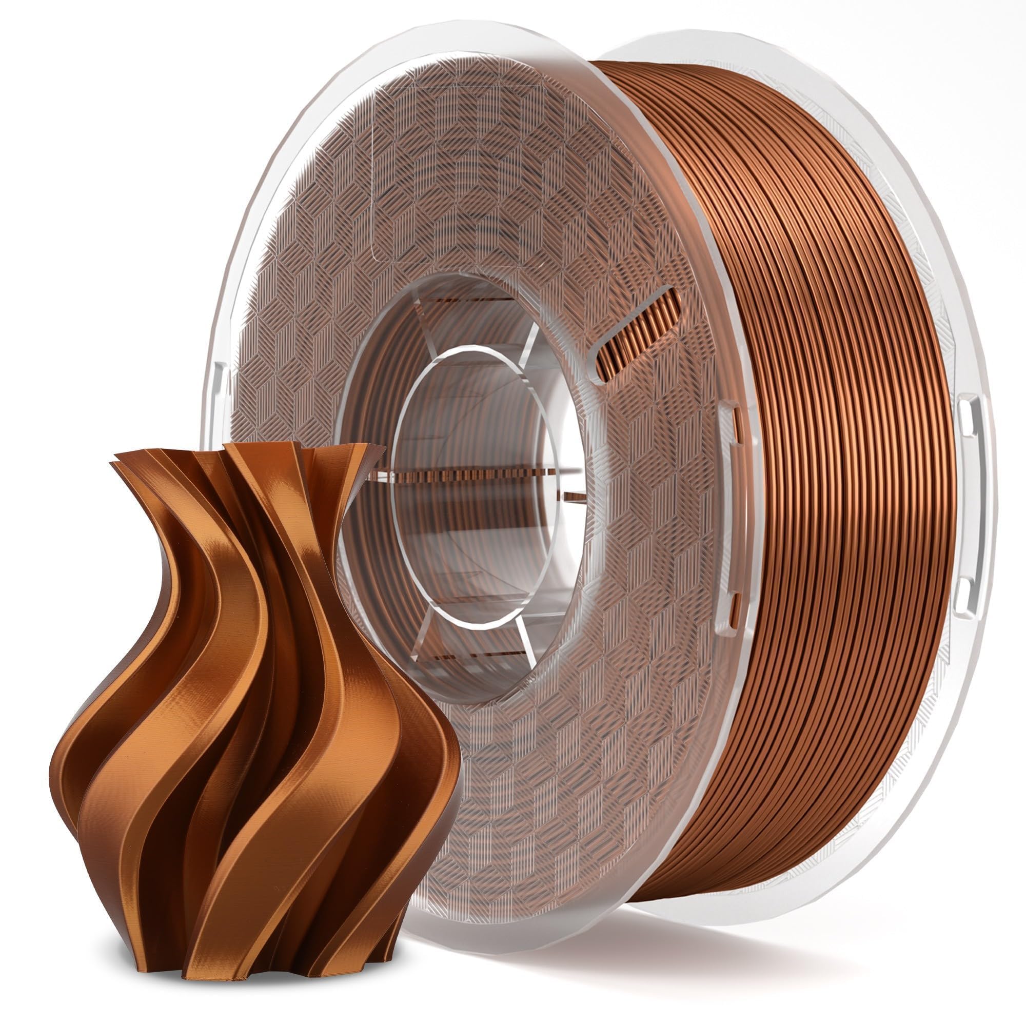 ELEGOO - Silk PLA Filament 1.75mm Copper 1kg, 3D Printer Filament, Dimensional Accuracy +/- 0.03mm, 1kg Spool(2.2lbs), Fits Most FDM 3D Printer