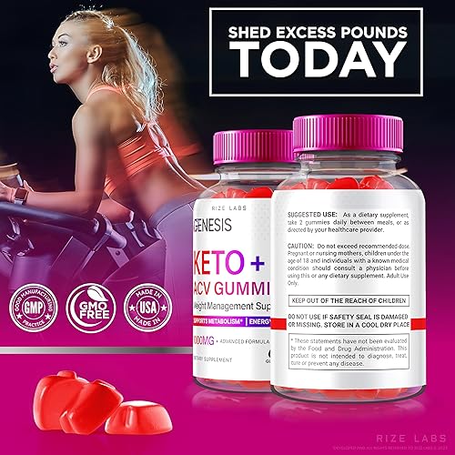 Miniatura 8 de rize labs - Gomitas Genesis Keto Keto+ACV, suplemento para pérdida de peso avanzada, gomitas naturales extremas de 2000 mg (60 gomitas)
