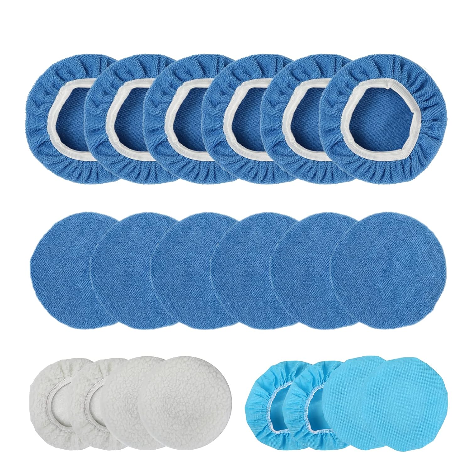20 Pcs 910 Inches Car Polisher Orbital Buffer Pads Microfiber