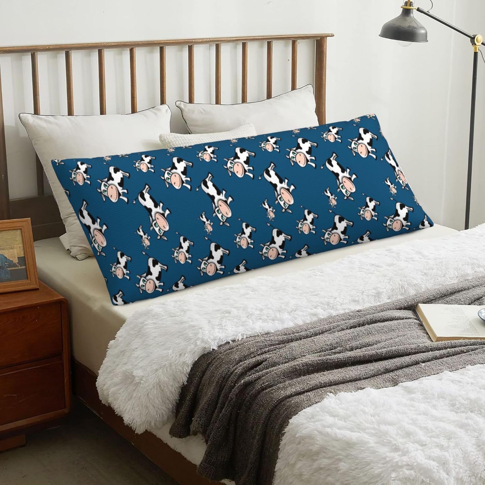 Cows, Body Pillow Cover with Zipper,Long Body Pillowcase 20 x 60 in