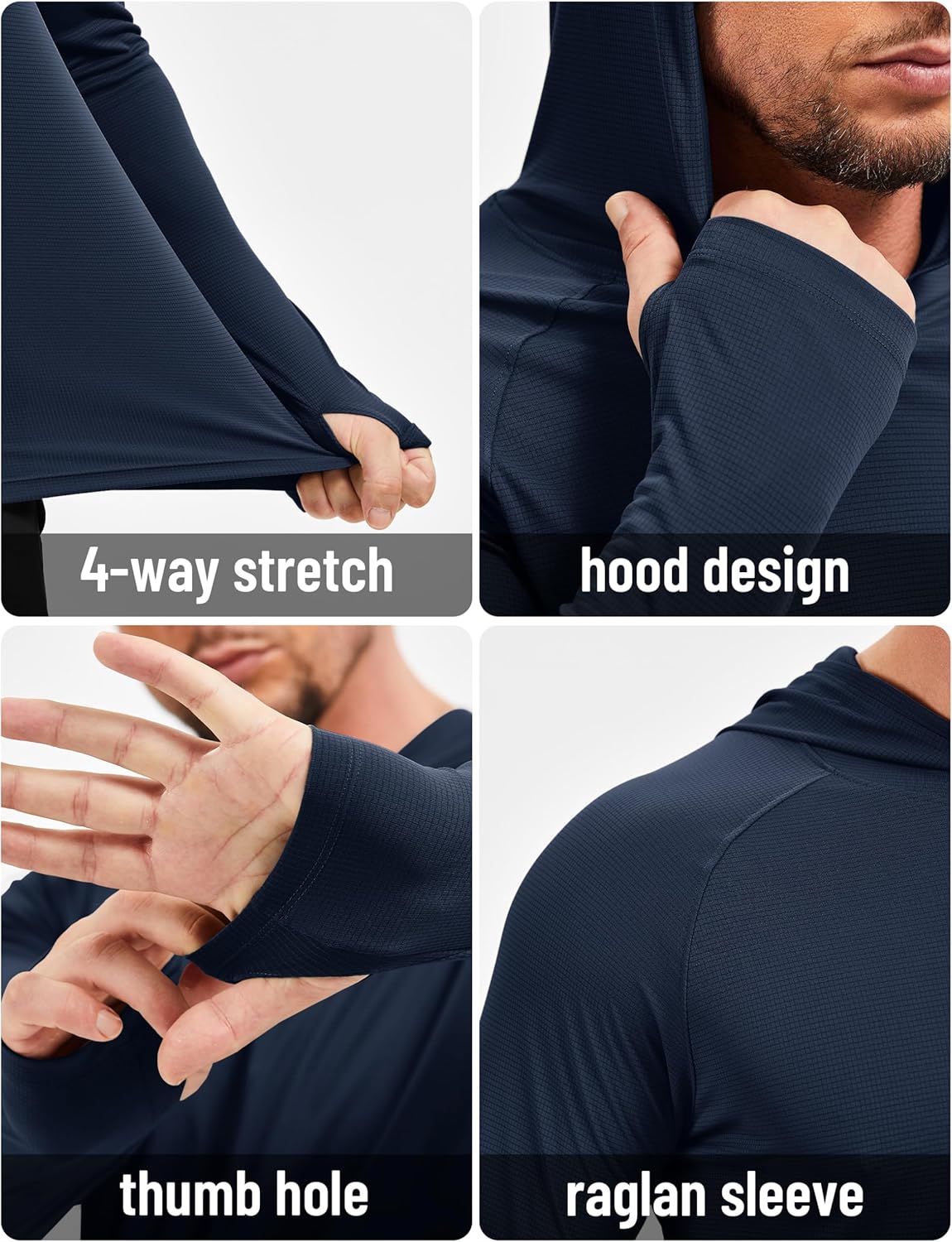 MAGCOMSEN Mens Sun Shirts UPF 50+ Long Sleeve Lightweight Hoodie Quick Dry Performance Workout Hiking Athletic Shirt - Image 4