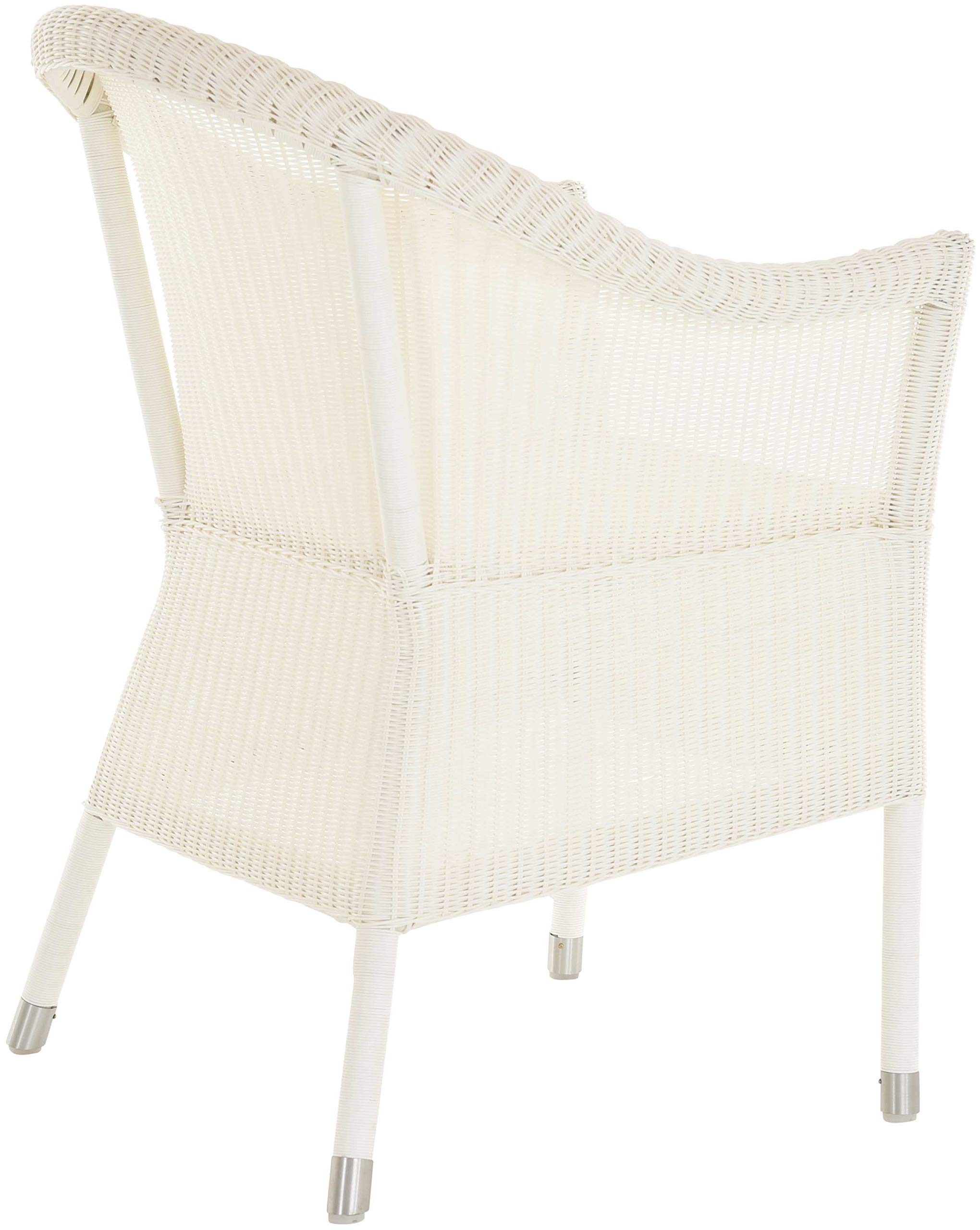 Poly-Rattansessel mit Armlehne Gartensessel Poly Rattan Sessel Stuhl mit Alurahmen Gartenmöbel Outdoor (ohne Kissen, Weiß)
