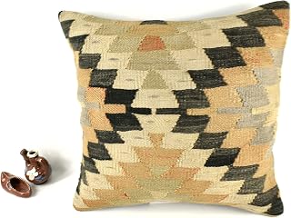 Kilim Cushion Cover, 45x45 cm, Ethnic Cushion, Bohemian Cushion, Turkish Cushion Cover, CoversHome Decor, Kitchen Decor, Floor Cushion, code A2872