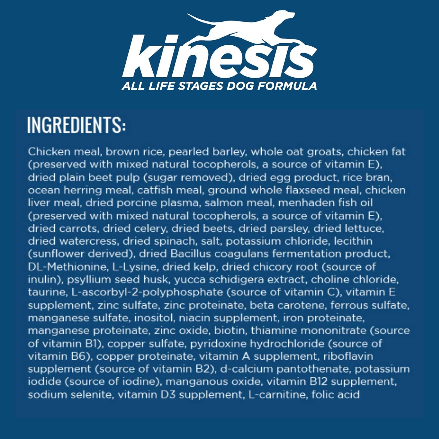 Dr. Tim's Kinesis All Life Stages Premium Dog Food with Chicken, 15. Bag