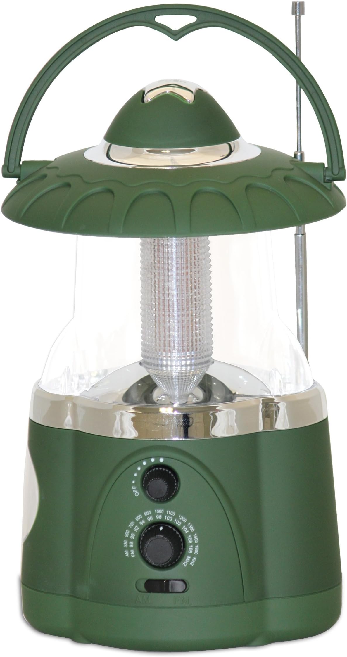 NORTHPOINT 190485 12-LED Lantern with 4-LED Flashlight & AM/FM Radio (Green)