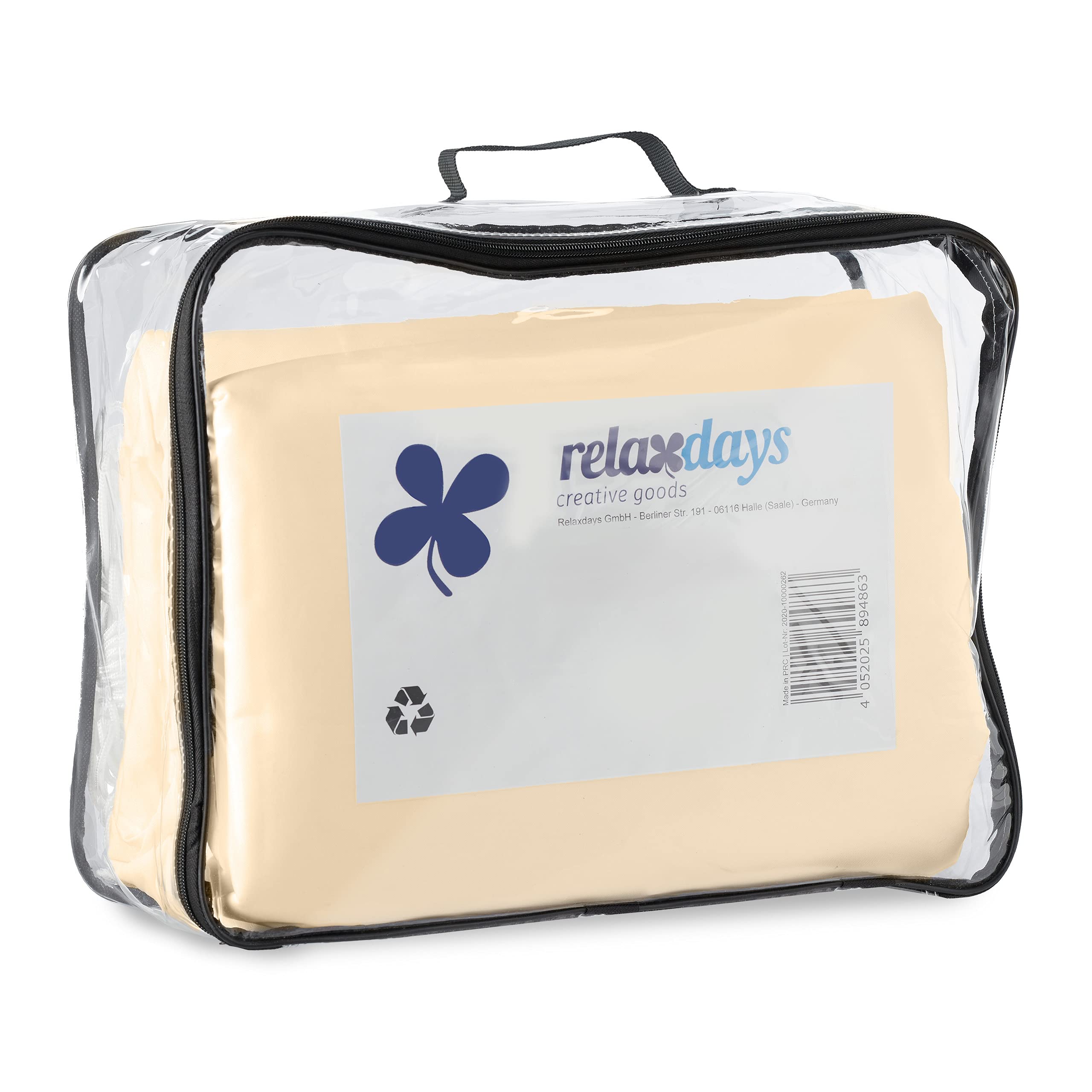 Relaxdays Sonnensegel rechteckig, 2 x 4 m, wasserabweisend, UV-Schutz, mit Spannseilen, Schattenspender Garten, beige