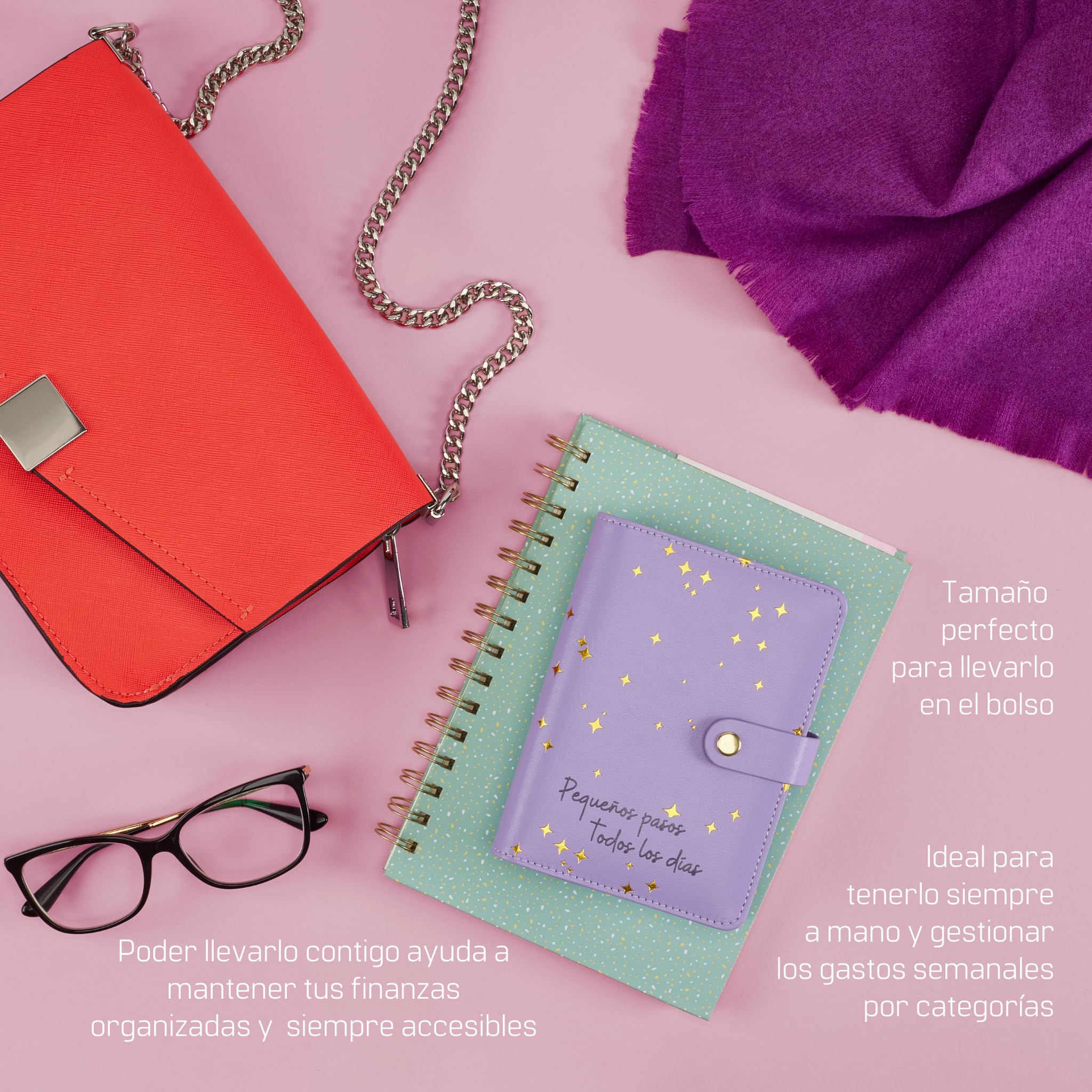 WHEN PIGS FLY - Libreta de Ahorro A7 Completamente en Español - Cuaderno de Ahorro - Carpeta Ahorro Dinero Español - Organizador de dinero - Carpeta de Ahorro de Dinero (Morado)