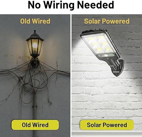 Miniatura 3 de Luces solares de calle para exteriores, luces solares para exteriores de amplio ángulo, luces de inundación solares con sensor de movimiento, del